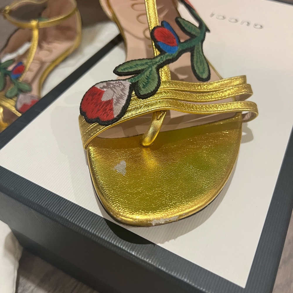 Gucci Ophelia Embroidered Strap Sandals - Picture 4 of 5